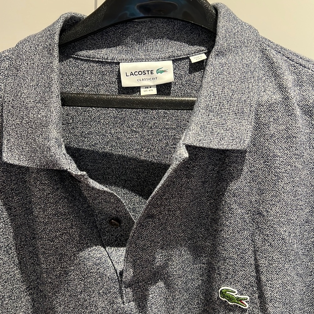 Lacoste classic fit polo US 4XL FR9, heathered navy & white